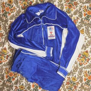Vintage‎ Levis USA Olympics 1984 Tracksuit Set Blue White Jacket Pants XL